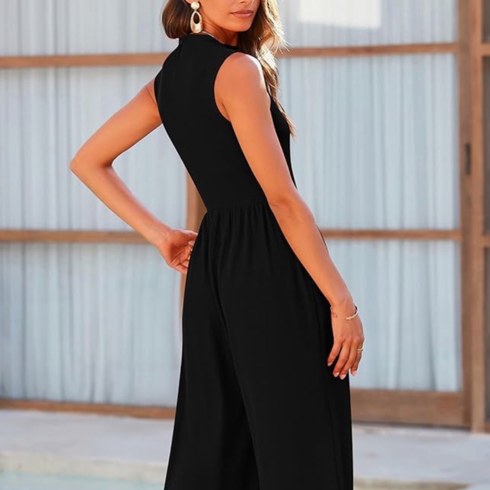PRETTYGARDEN Sleek Sleeveless Wide Leg Jumpsuit  Size Large (12-14) - Picture 6 of 8